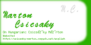 marton csicsaky business card